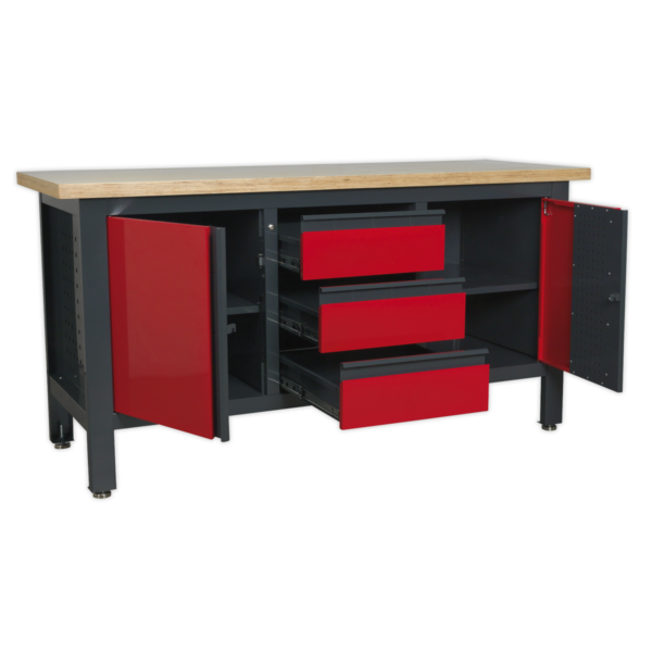 Workstation with 3 Drawers & 2 Cupboards - Image 2