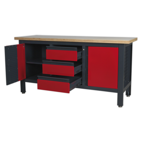 Workstation with 3 Drawers & 2 Cupboards - Image 3