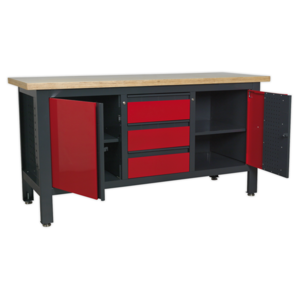 Workstation with 3 Drawers & 2 Cupboards - Image 4