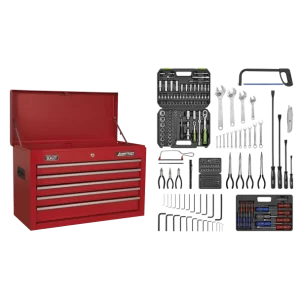 American PRO® Topchest 5 Drawer with 272pc Tool Kit - Red