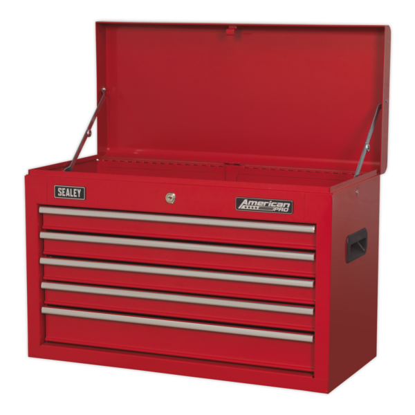 5 Drawer Topchest with Ball-Bearing Slides - Red - Image 3