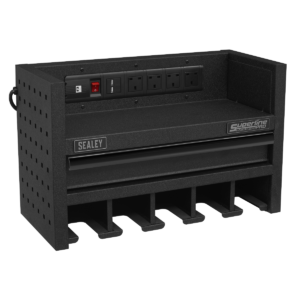 560mm Power Tool Storage Rack with Drawer & Power Strip