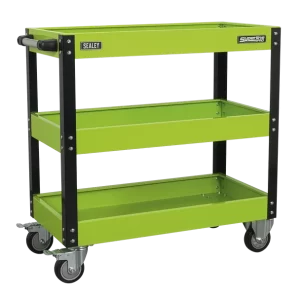 Superline PRO® Heavy-Duty Workshop Trolley 3-Level - Hi-Vis Green