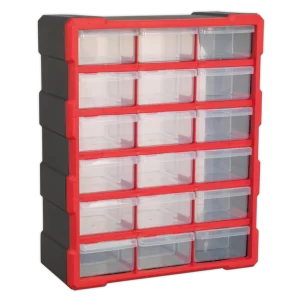 Cabinet Box 18 Drawer - Red/Black