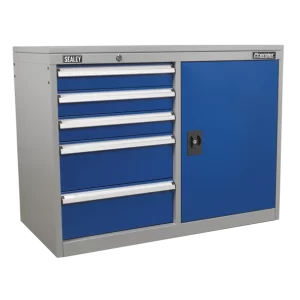 Premier Industrial™ Cabinet/Workstation with 5 Drawers & 1 Shelf