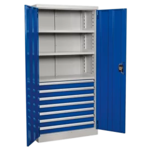 Premier Industrial™ Cabinet with 7 Drawers & 3 Shelves 1800mm