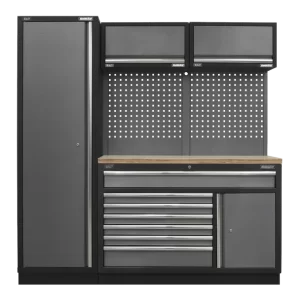 Superline PRO® Storage System with Pressed Wood Worktop 1.96m