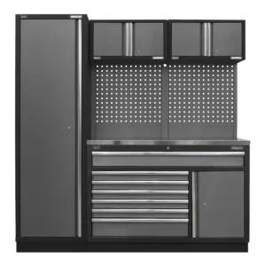 Superline PRO® Storage System with Stainless Steel Worktop 1.96m