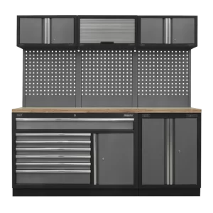Superline PRO® Storage System with Pressed Wood Worktop 2.04m