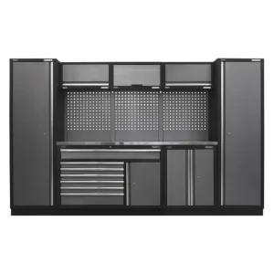 Superline PRO® Storage System with Stainless Steel Worktop 3.24m