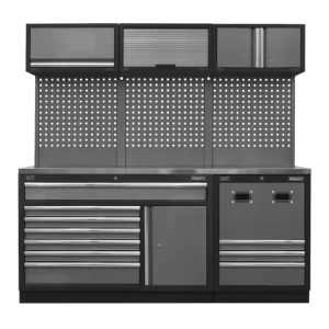 Superline PRO® Modular Storage System Combo with Stainless Steel Worktop