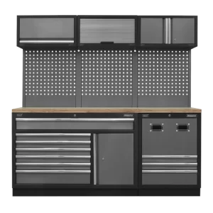 Superline PRO® Modular Storage System Combo with Pressed Wood Worktop