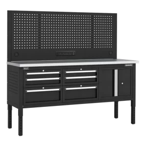 Superline PRO® Modular Workbench with 6 Drawers & Cupboard Stainless Steel Worktop 1830mm