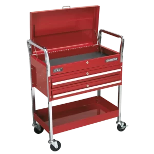 Superline PRO® Heavy-Duty Trolley with Lockable Top & 2 Drawers 2-Level