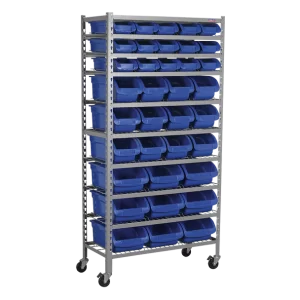 Mobile Bin Storage System with 36 Bins