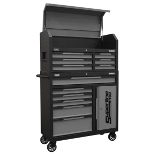 Superline Pro® Topchest & Rollcab Combination 12 Drawer & 1 Door Cupboard - Grey
