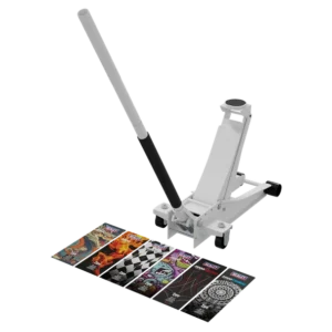 Low Profile Custom Design Trolley Jack with Rocket Lift 2 Tonne - White