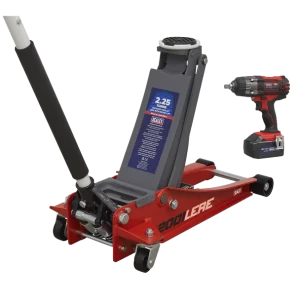 Trolley Jack & Cordless Impact Wrench Combo - Red