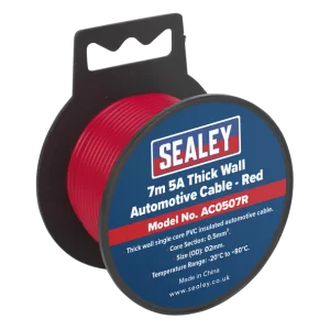 5A Thick Wall Automotive Cable 7m - Red