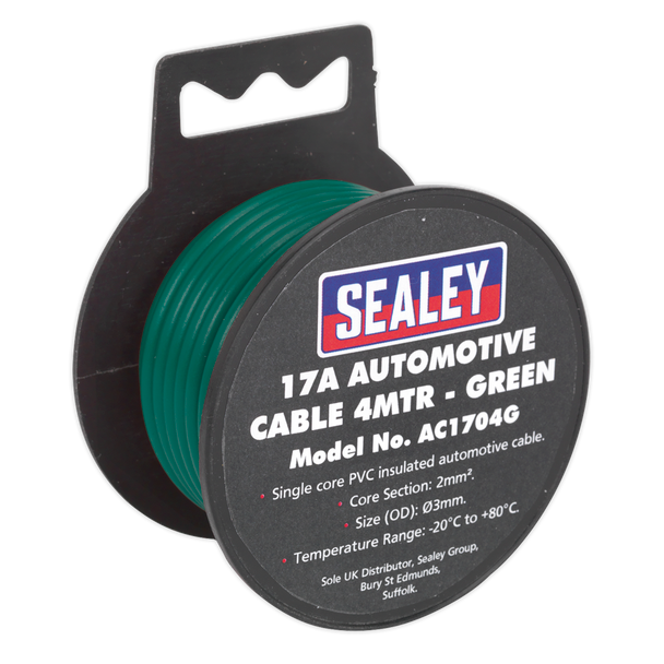 17A Thick Wall Automotive Cable 4m - Green