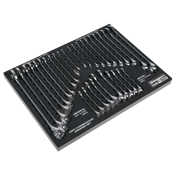 Siegen Metric/Imperial Combination Spanner Set 32pc