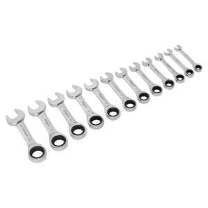 Siegen Stubby Combination Ratchet Spanner Set in EVA Foam Tray 12pc