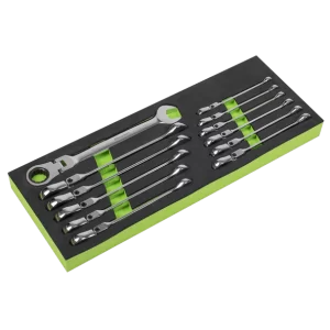 Siegen Flexi-Head Combination Ratchet Spanner Set 12pc