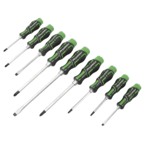 Premier Hammer-Thru Screwdriver Set 9pc - Hi-Vis Green